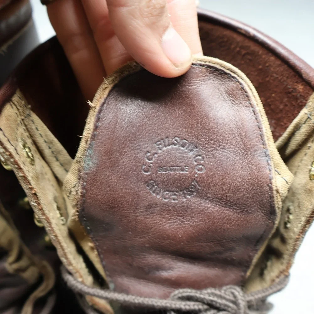 Filson Men 9.5D Work Uplander Boots Brn Moc Toe Leather Lug Sole Rugged Lace VTG